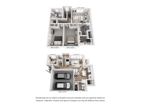 Floor plan for 3 beds, 2.5 baths, 1814 sqft